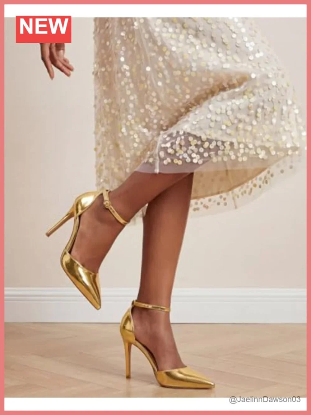 Stiletto High Heel Pointed Toe Pumps Ankle Strap Two-Piece Prom Dress 3.9